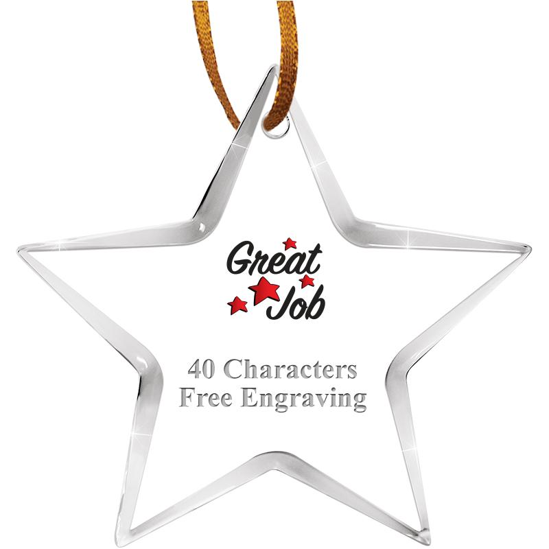 3 1/2" STAR ACRYLIC ORNAMENT