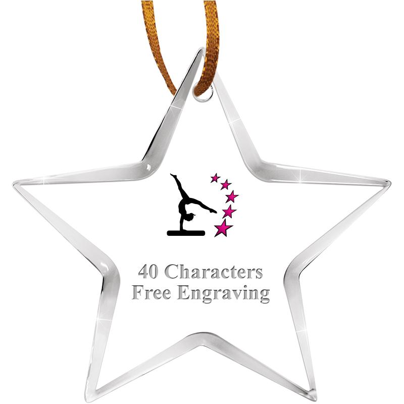 3 1/2" STAR ACRYLIC ORNAMENT