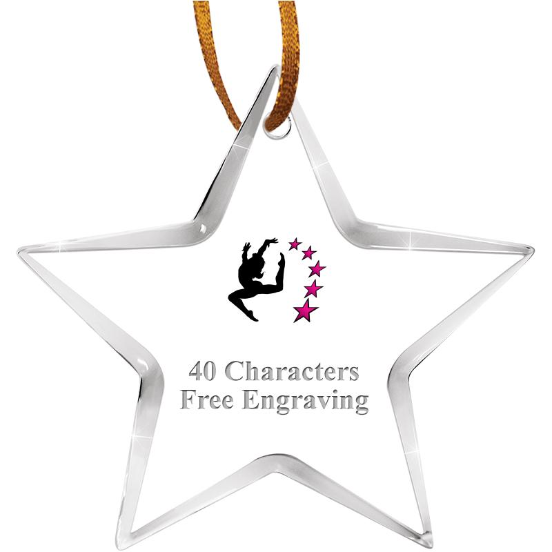 3 1/2" STAR ACRYLIC ORNAMENT