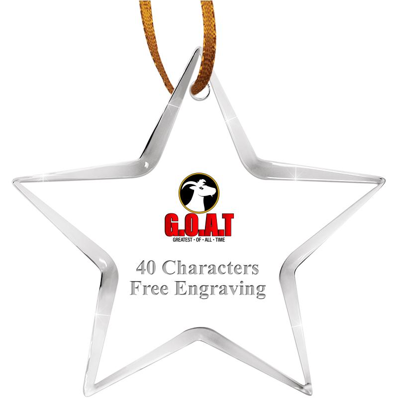3 1/2" STAR ACRYLIC ORNAMENT