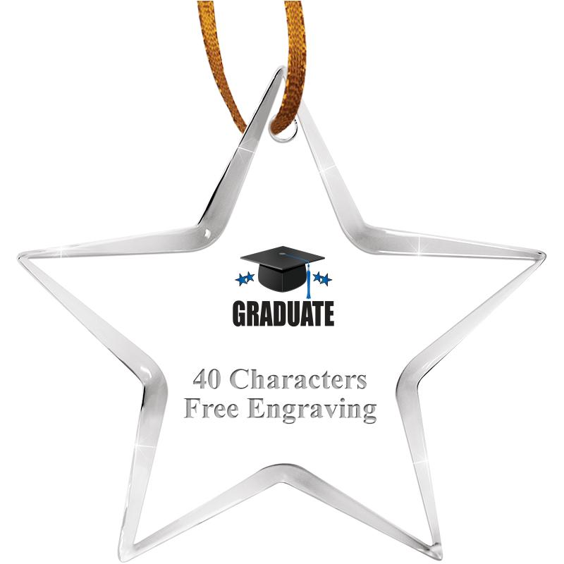 3 1/2" STAR ACRYLIC ORNAMENT