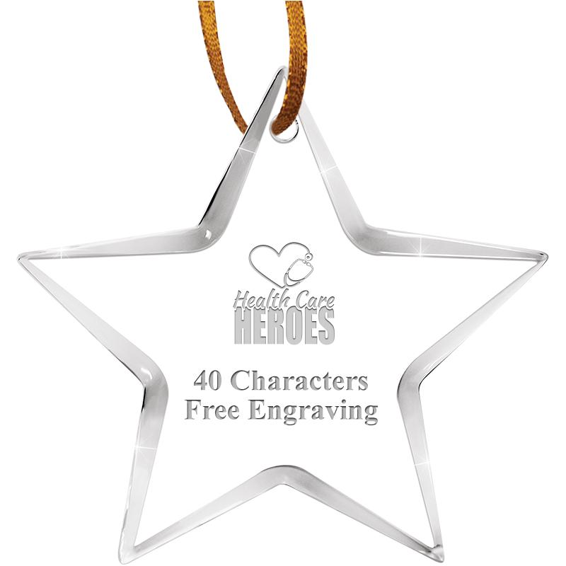 3 1/2" STAR ACRYLIC ORNAMENT
