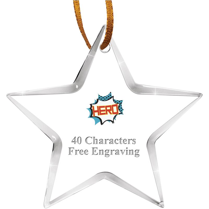 3 1/2" STAR ACRYLIC ORNAMENT