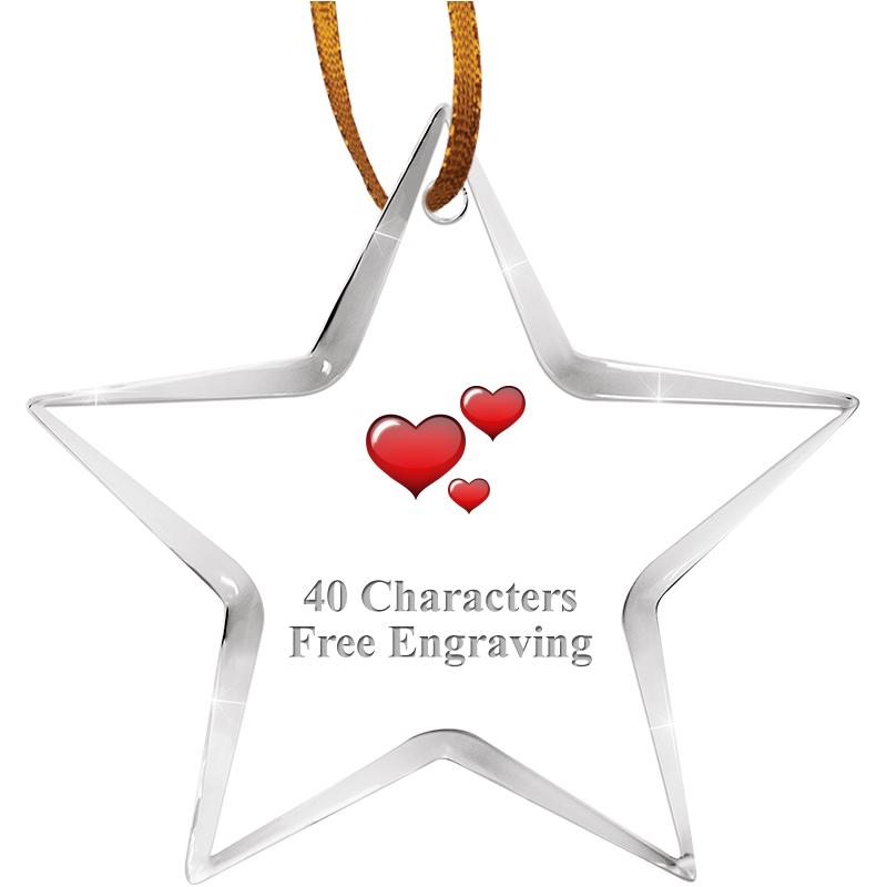 3 1/2" STAR ACRYLIC ORNAMENT