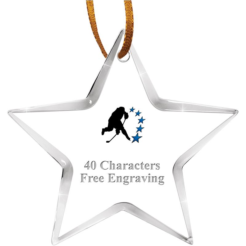 3 1/2" STAR ACRYLIC ORNAMENT