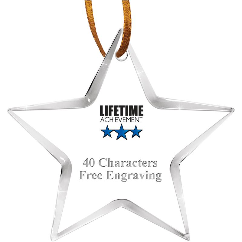 3 1/2" STAR ACRYLIC ORNAMENT
