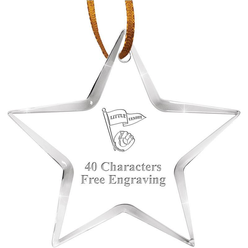3 1/2" STAR ACRYLIC ORNAMENT