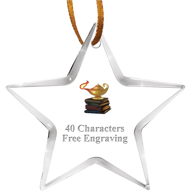 3 1/2" STAR ACRYLIC ORNAMENT