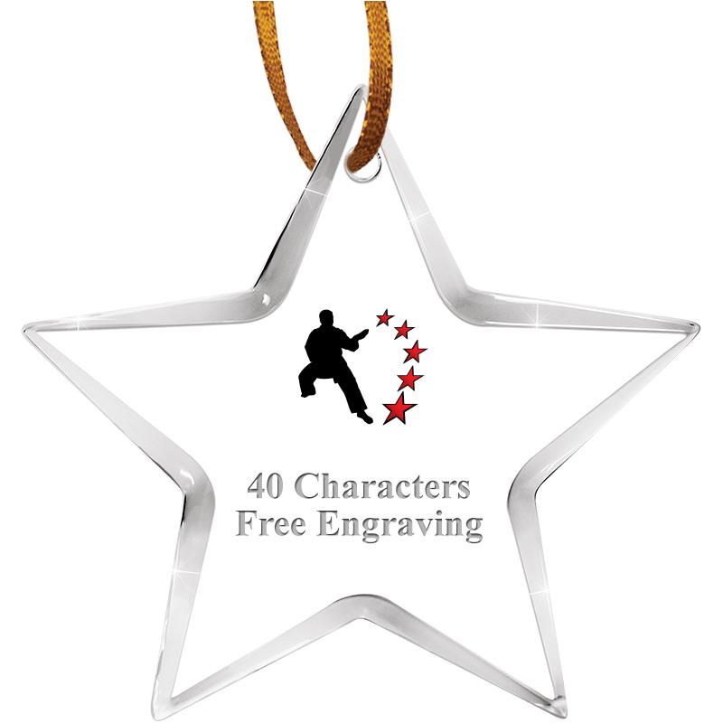 3 1/2" STAR ACRYLIC ORNAMENT