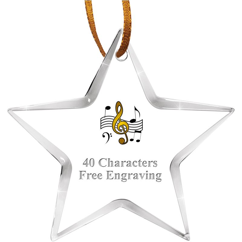 3 1/2" STAR ACRYLIC ORNAMENT