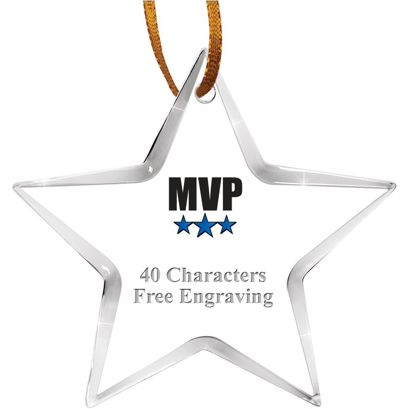 3 1/2" STAR ACRYLIC ORNAMENT