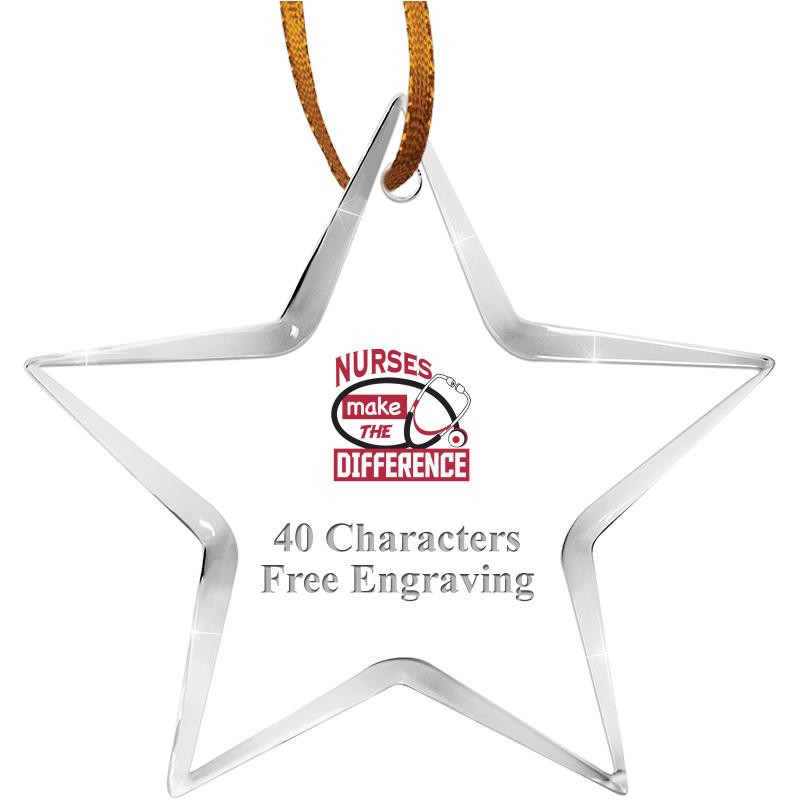 3 1/2" STAR ACRYLIC ORNAMENT