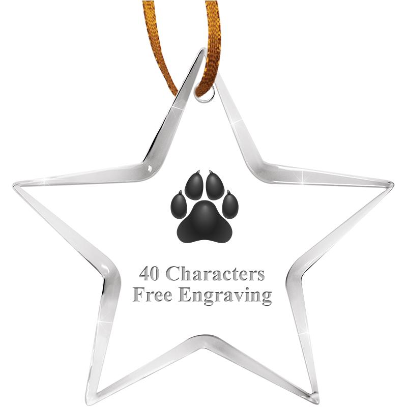 3 1/2" STAR ACRYLIC ORNAMENT
