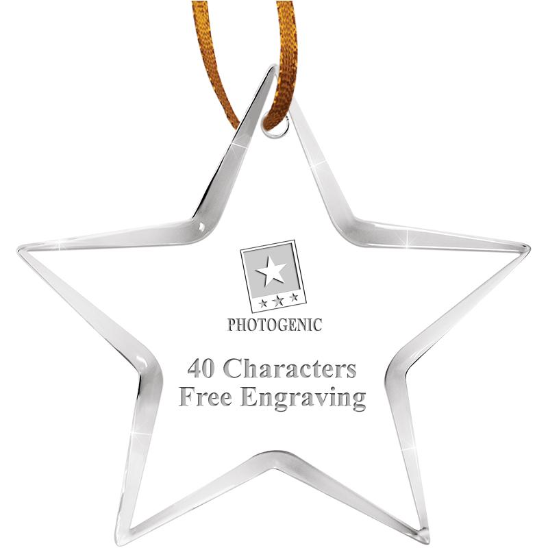 3 1/2" STAR ACRYLIC ORNAMENT