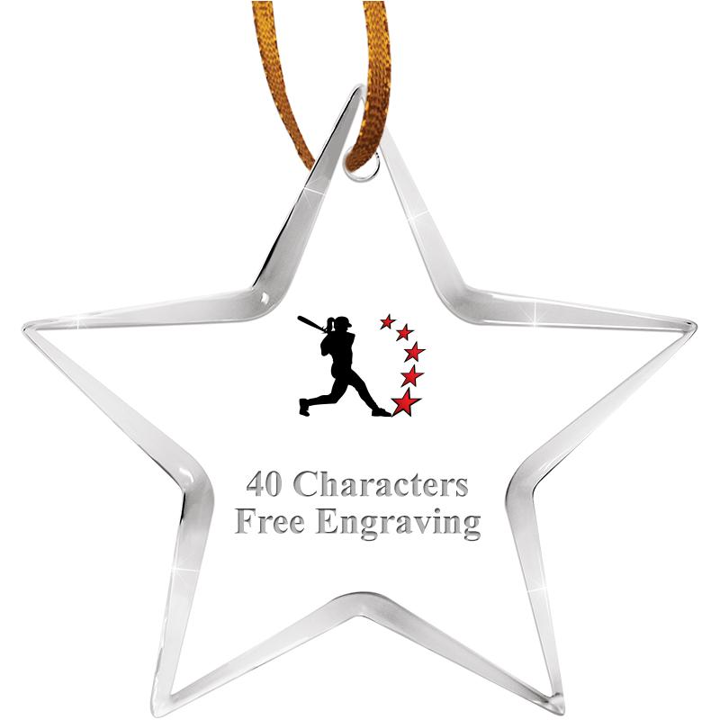 3 1/2" STAR ACRYLIC ORNAMENT