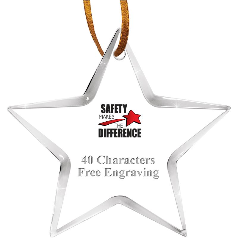 3 1/2" STAR ACRYLIC ORNAMENT