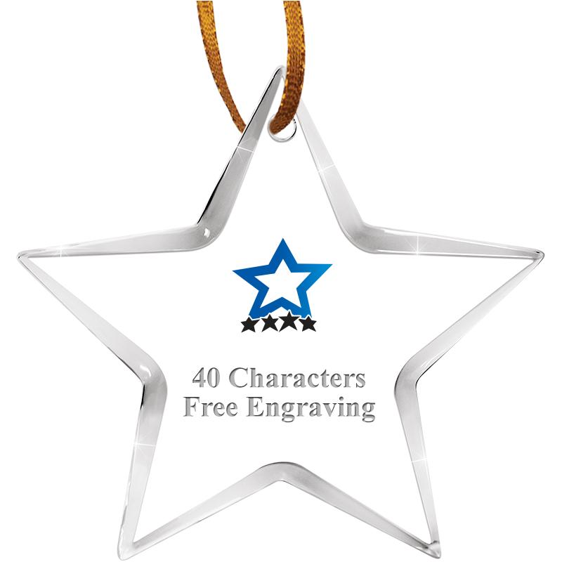 3 1/2" STAR ACRYLIC ORNAMENT