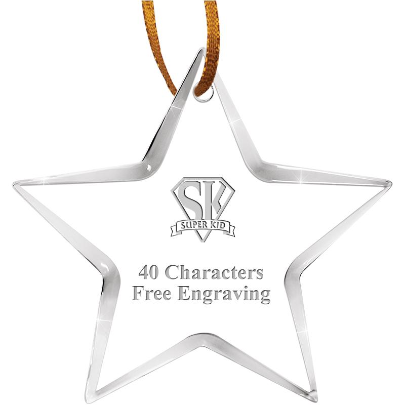 3 1/2" STAR ACRYLIC ORNAMENT