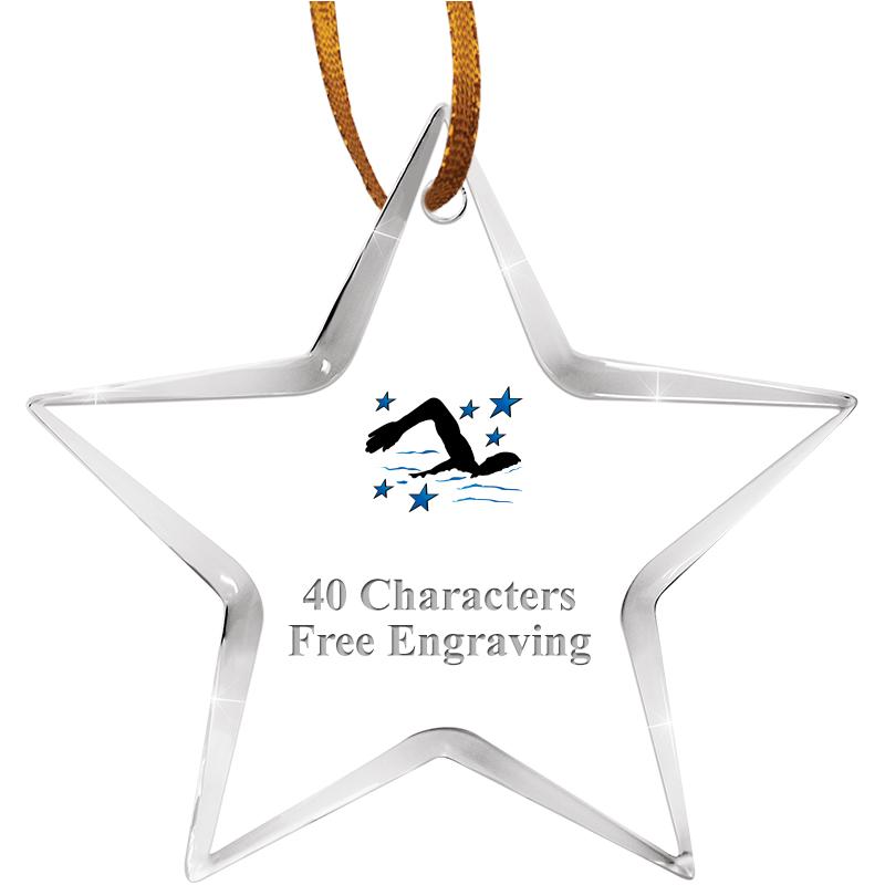 3 1/2" STAR ACRYLIC ORNAMENT