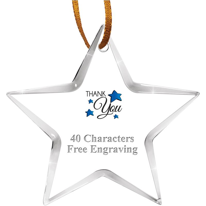3 1/2" STAR ACRYLIC ORNAMENT