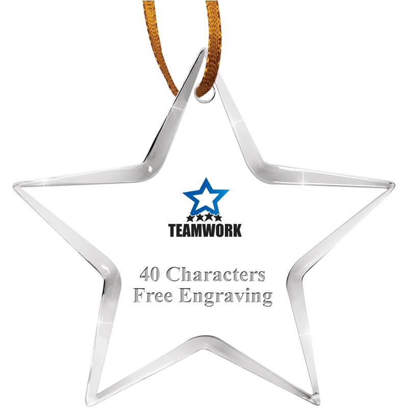 3 1/2" STAR ACRYLIC ORNAMENT