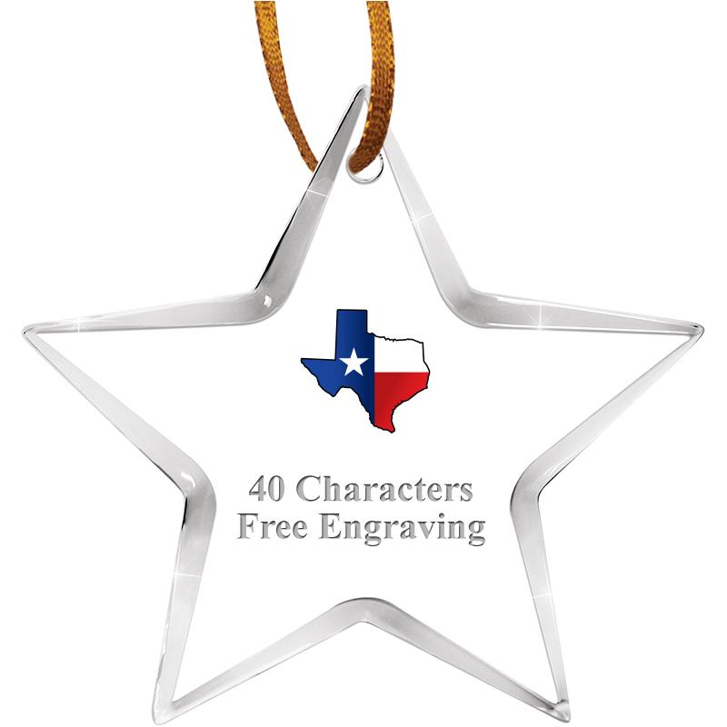 3 1/2" STAR ACRYLIC ORNAMENT