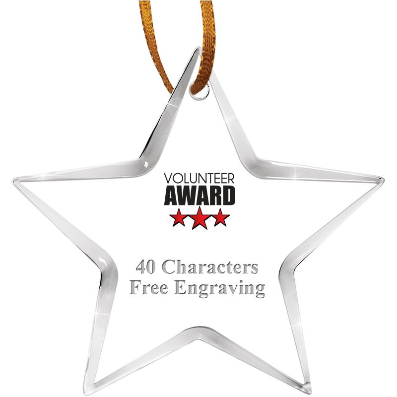 3 1/2" STAR ACRYLIC ORNAMENT