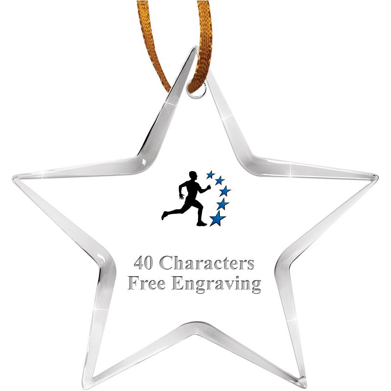 3 1/2" STAR ACRYLIC ORNAMENT