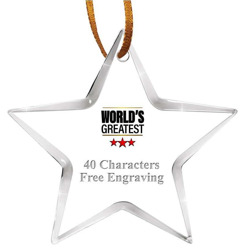 3 1/2" STAR ACRYLIC ORNAMENT