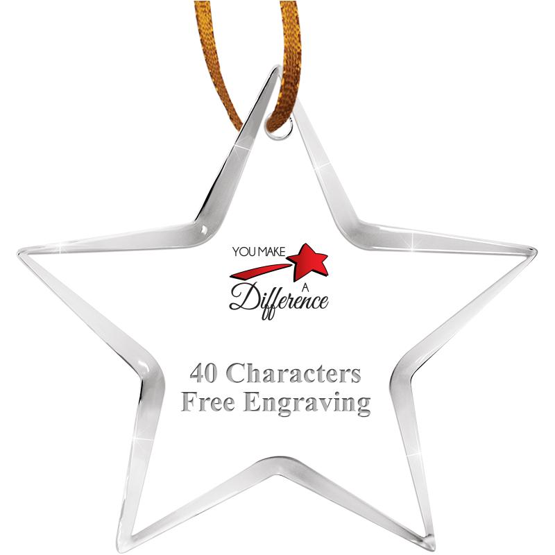 3 1/2" STAR ACRYLIC ORNAMENT
