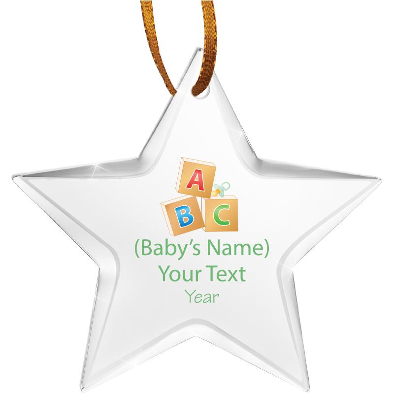 3.5" STAR ACR COLOR PRINT ORN