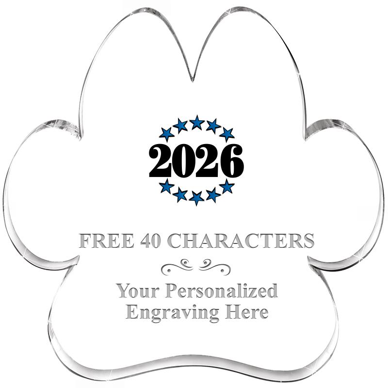 5.8" PAW PRINT ACRYLIC