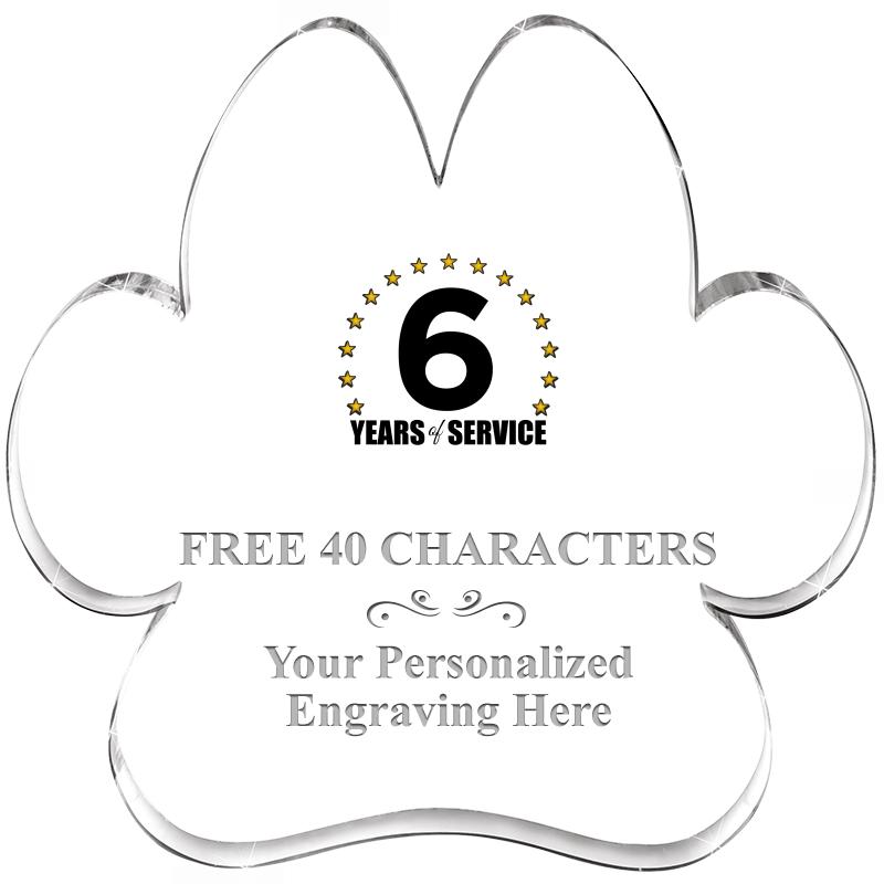 5.8" PAW PRINT ACRYLIC