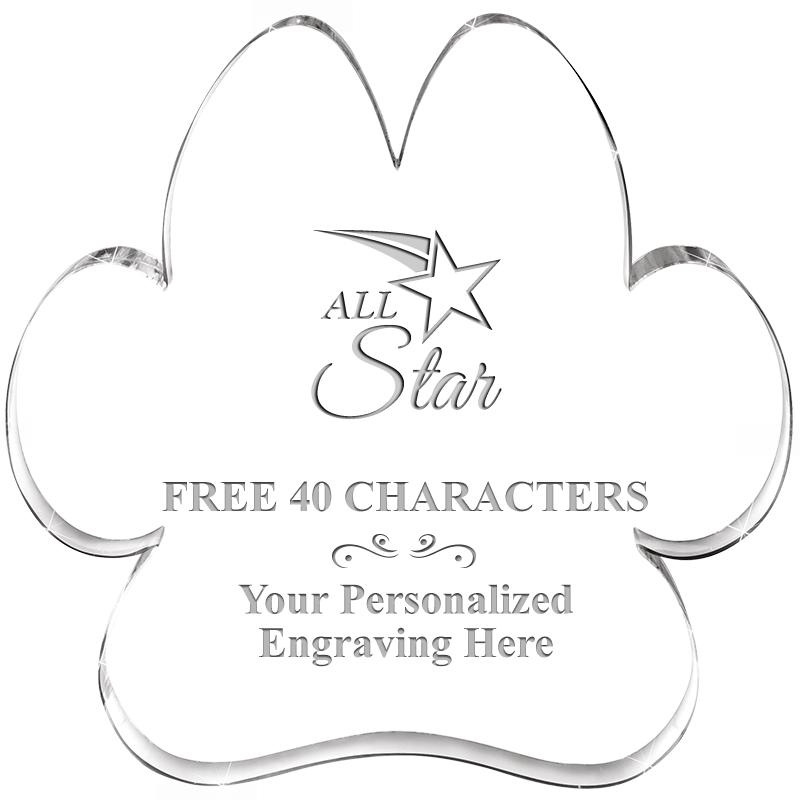 5.8" PAW PRINT ACRYLIC