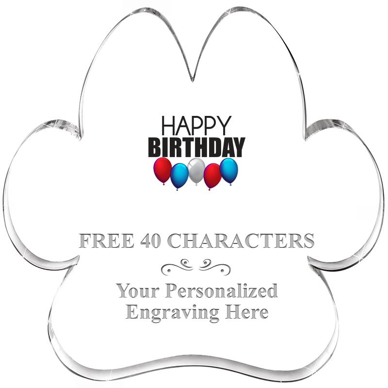 5.8" PAW PRINT ACRYLIC