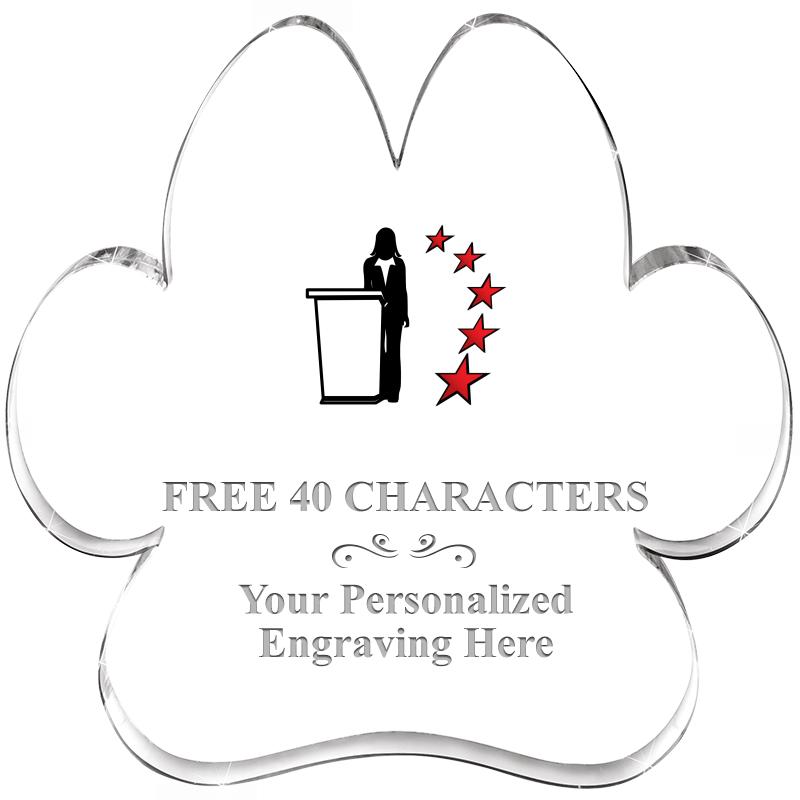 5.8" PAW PRINT ACRYLIC