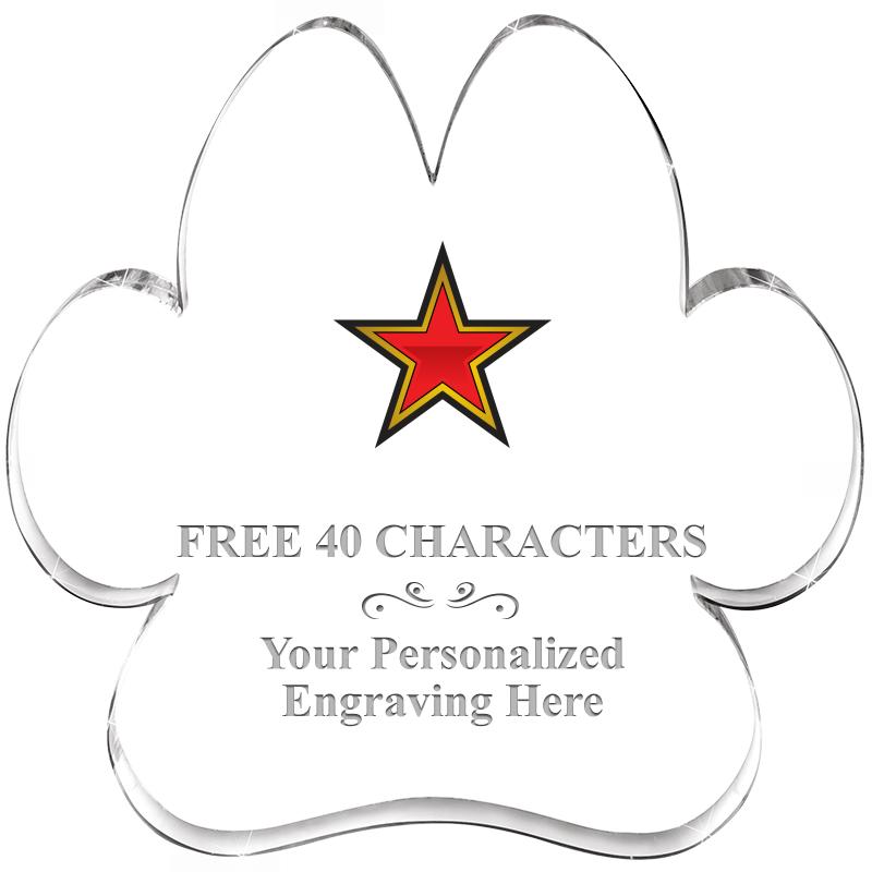 5.8" PAW PRINT ACRYLIC