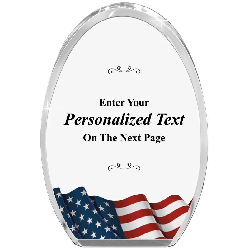 OVAL FLAG STANDING PAPERWEIGHT