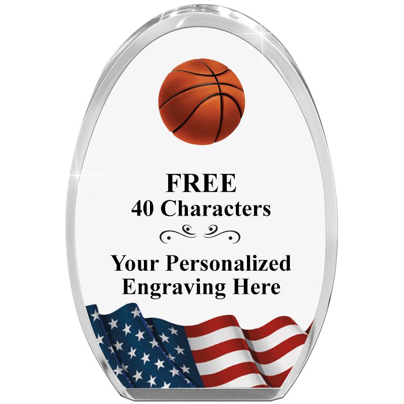 OVAL FLAG STANDING PAPERWEIGHT