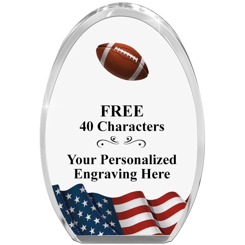 OVAL FLAG STANDING PAPERWEIGHT