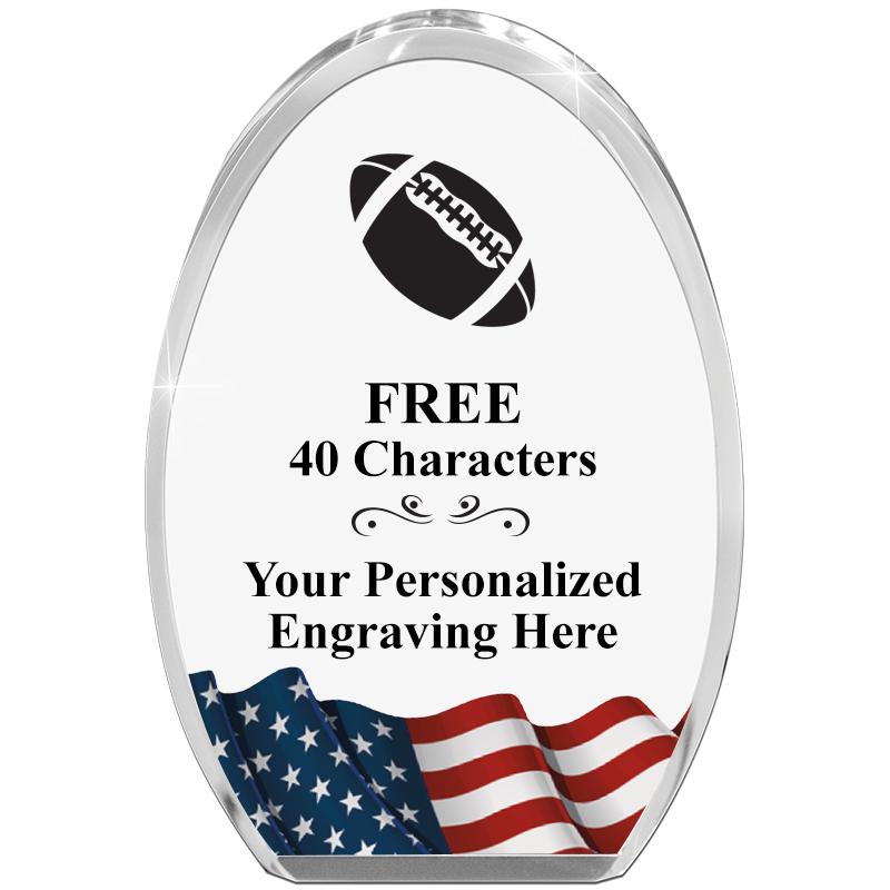 OVAL FLAG STANDING PAPERWEIGHT