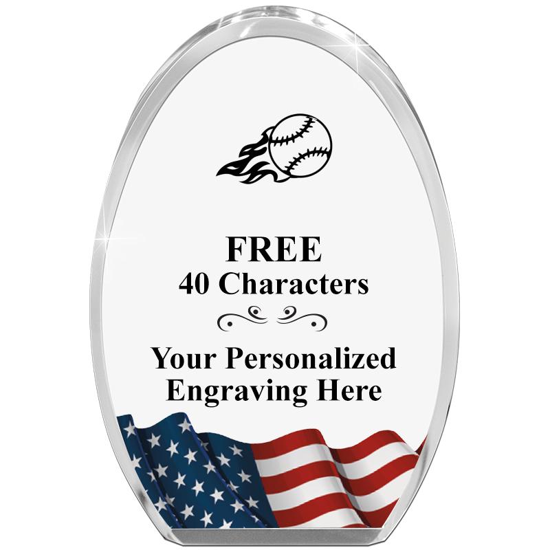 OVAL FLAG STANDING PAPERWEIGHT