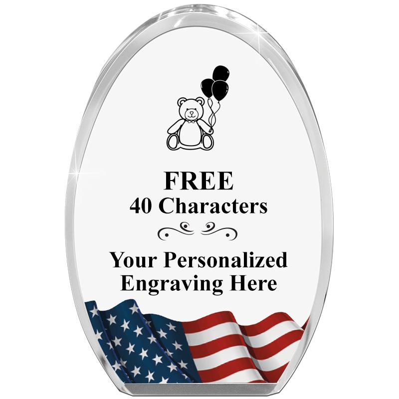 OVAL FLAG STANDING PAPERWEIGHT