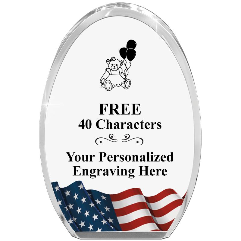 OVAL FLAG STANDING PAPERWEIGHT