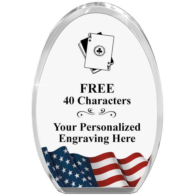 OVAL FLAG STANDING PAPERWEIGHT