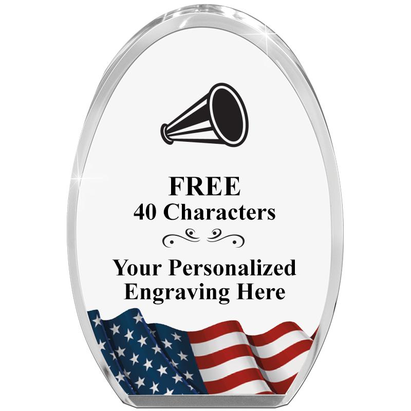 OVAL FLAG STANDING PAPERWEIGHT