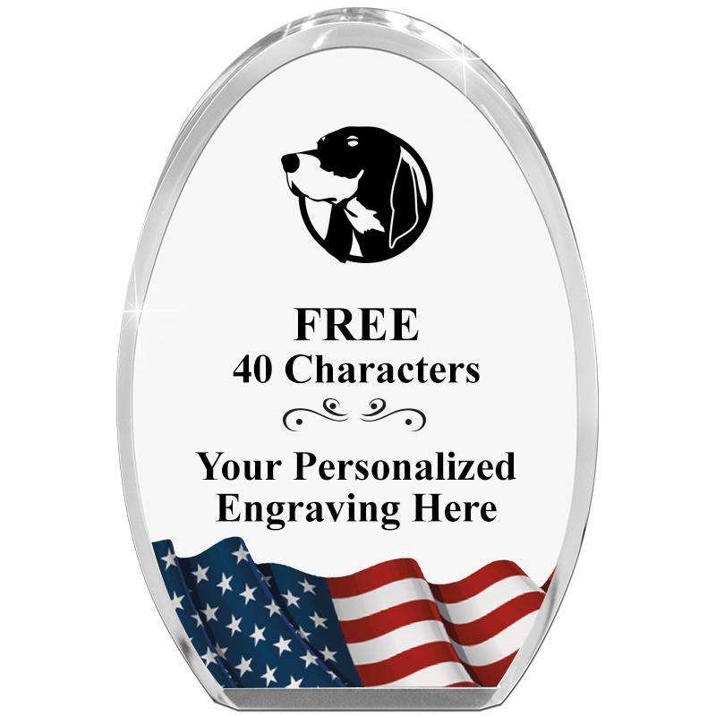 OVAL FLAG STANDING PAPERWEIGHT