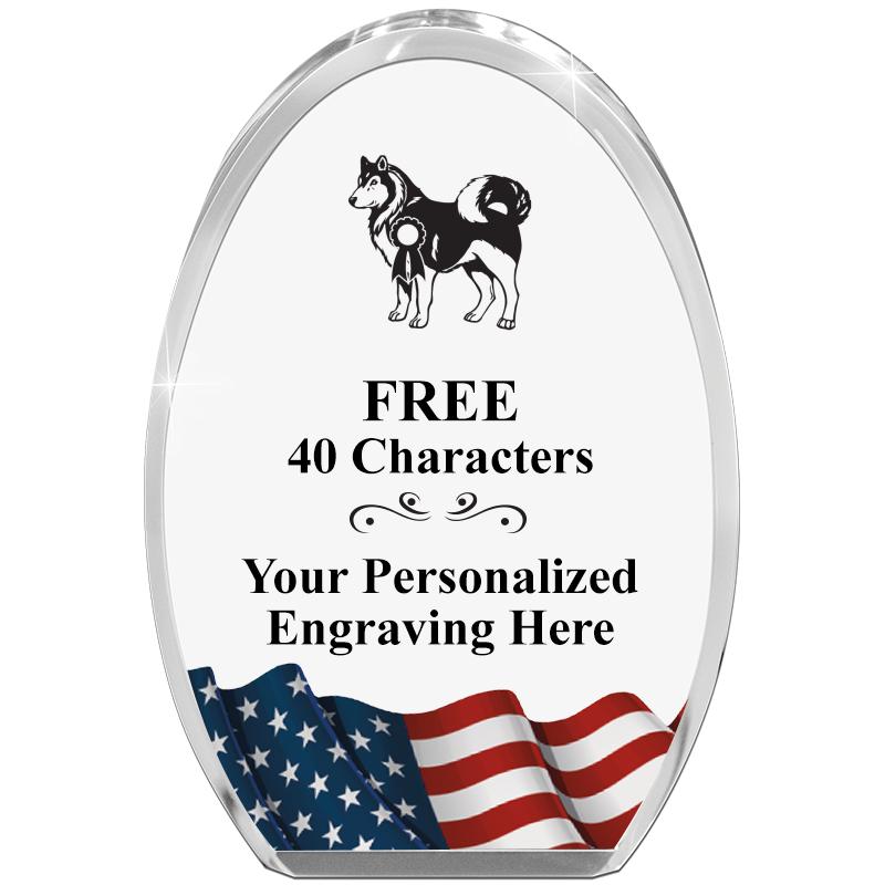 OVAL FLAG STANDING PAPERWEIGHT