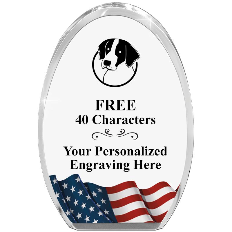 OVAL FLAG STANDING PAPERWEIGHT