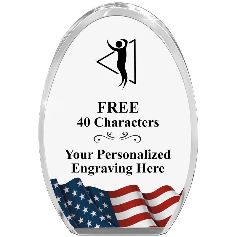 OVAL FLAG STANDING PAPERWEIGHT